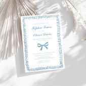 Whimsical Hand Drawn Französisch Blue Elopement Ho Einladung