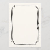 Whimsical Hand Drawn Französisch Hochzeit Menükarte (Rückseite)