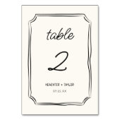 Whimsical Hand Drawn Französisch Hochzeit Tischnummer (Vorderseite)