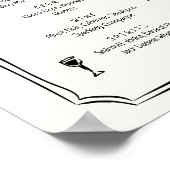 Whimsical Hand Drawn French Wedding Bar Menu Poster (Ecke)