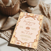 Whimsical Hand Drawn Friendsgiving Potluck Dinner Einladung