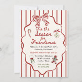 Whimsical Hand Drawn Friendsmas Christmas Party Einladung (Vorderseite)