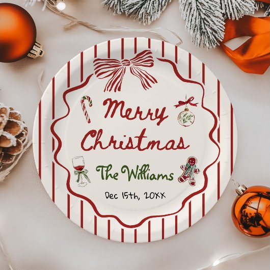 Whimsical Hand Drawn Friendsmas Christmas Party Pappteller