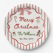 Whimsical Hand Drawn Friendsmas Christmas Party Pappteller (Vorderseite)