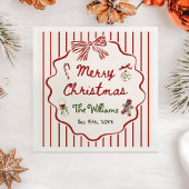 Whimsical Hand Drawn Friendsmas Christmas Party Serviette