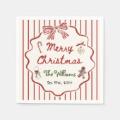 Whimsical Hand Drawn Friendsmas Christmas Party Serviette (Vorderseite)