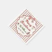 Whimsical Hand Drawn Friendsmas Christmas Party Serviette (Ecke)