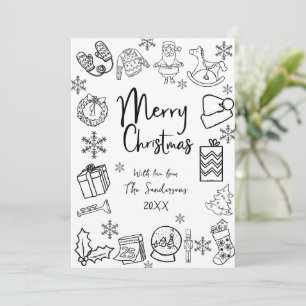 Whimsical Hand Drawn frohe Weihnachten
