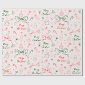 Whimsical Hand Drawn Fun Französisch Frohe Weihnac Geschenkpapier (Flach)