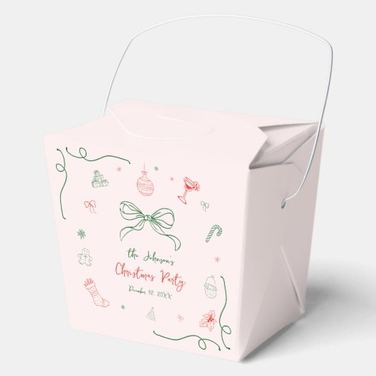 Whimsical Hand Drawn Fun Französisches Weihnachtsf Geschenkschachtel (Vorderseite)