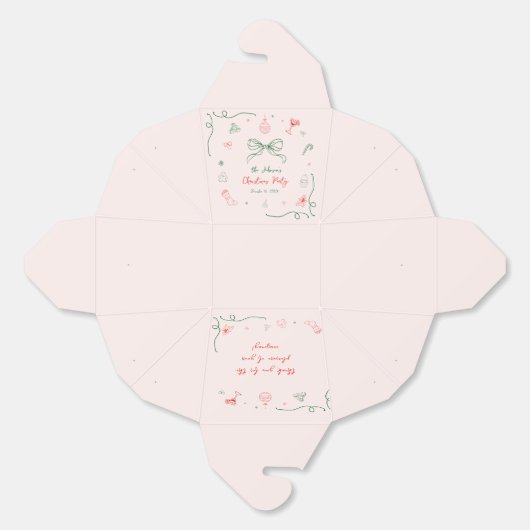 Whimsical Hand Drawn Fun Französisches Weihnachtsf Geschenkschachtel (Ungeklappt)