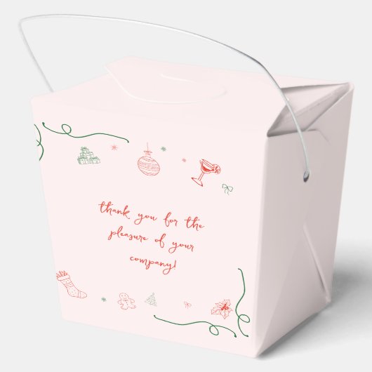 Whimsical Hand Drawn Fun Französisches Weihnachtsf Geschenkschachtel (Rückseite)