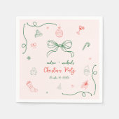 Whimsical Hand Drawn Fun Französisches Weihnachtsf Serviette (Vorderseite)