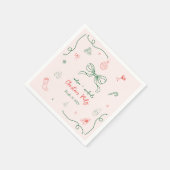 Whimsical Hand Drawn Fun Französisches Weihnachtsf Serviette (Ecke)