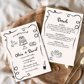 Whimsical Hand Drawn Funky Details Hochzeit Einladung
