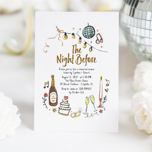 Whimsical Hand Drawn Funky Probe Dinner Einladung