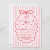 Whimsical Hand Drawn Galentine's Day Invitation Einladung (Vorderseite)