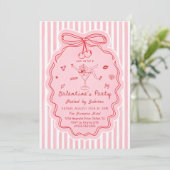 Whimsical Hand Drawn Galentine's Day Invitation Einladung (Stehend Vorderseite)