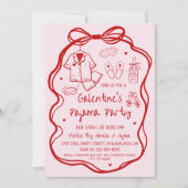 Whimsical Hand Drawn Galentine's Pajama Party  Einladung (Vorderseite)