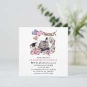 Whimsical hand drawn Graduation Save the Date Card (Stehend Vorderseite)