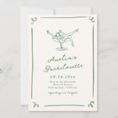 Whimsical Hand Drawn Green Bachelorette Einladung (Vorderseite)