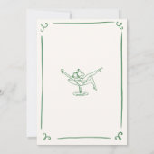 Whimsical Hand Drawn Green Bachelorette Einladung (Rückseite)
