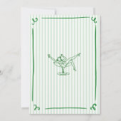 Whimsical Hand Drawn Green Martinis & Matrimone Einladung (Rückseite)