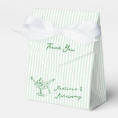 Whimsical Hand Drawn Green Martinis & Matrimone Geschenkschachtel (Vorderseite)