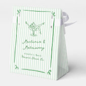 Whimsical Hand Drawn Green Martinis & Matrimone Geschenkschachtel (Rückseite)