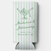 Whimsical Hand Drawn Green Martinis & Matrimone Selters Dosenkühler (Vorderseite)