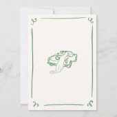 Whimsical Hand Drawn Green Wedding Einladung (Rückseite)