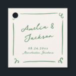 Whimsical Hand Drawn Green Wedding Geschenkanhänger<br><div class="desc">Dieses bezaubernde Design zeichnet sich durch handgezeichnete Elemente und einen skurrilen,  fetten Text aus.</div>