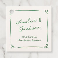 Whimsical Hand Drawn Green Wedding