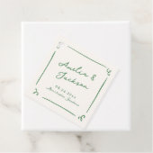 Whimsical Hand Drawn Green Wedding Geschenkanhänger (Beispiel)