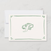 Whimsical Hand Drawn Green Wedding RSVP Einladung (Rückseite)