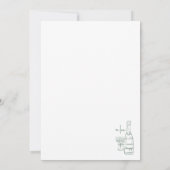 Whimsical Hand Drawn Green Wedding Save The Date (Rückseite)