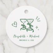 Whimsical Hand Drawn Green Wedding Thank You Geschenkanhänger (Vorderseite)