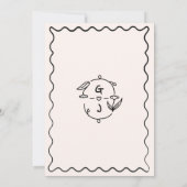 Whimsical Hand Drawn handgeschriebene Quirky Weddi Einladung (Rückseite)