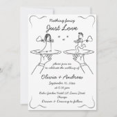 Whimsical Hand Drawn handgeschriebene Quirky Weddi Einladung (Vorderseite)