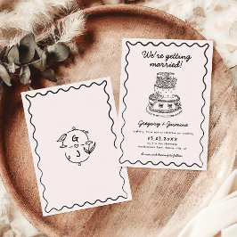 Whimsical Hand Drawn handgeschriebene Quirky Weddi Einladung