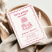 Whimsical Hand Drawn handgeschriebene Red Wedding Einladung