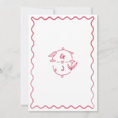 Whimsical Hand Drawn handgeschriebene Red Wedding Einladung (Rückseite)