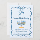 Whimsical Hand Drawn Hanukkah Holiday Party Einladung (Vorderseite)
