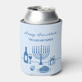 Whimsical Hand Drawn Hanukkah Party Trendy Custom Dosenkühler
