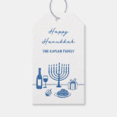 Whimsical Hand Drawn Hanukkah Party Trendy Custom Geschenkanhänger (Vorderseite)