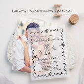 Whimsical Hand Drawn Hochzeitsempfang Pergament Einladungen