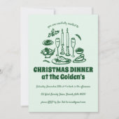 Whimsical Hand Drawn Holiday Dinner Party Einladung (Vorderseite)