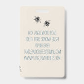 Whimsical Hand Drawn Honey Biene Apiary Floral Abz Ausweis (Rückseite)