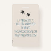 Whimsical Hand Drawn Honey Biene Apiary Floral Abz Ausweis (Rückseite)