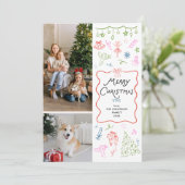 Whimsical Hand Drawn Icons Frohe Weihnachten 2 Fot (Stehend Vorderseite)